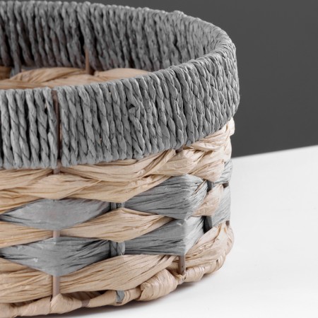 Stellazhnaya basket "Kolos", D255 S255 B120, beige, gray-2