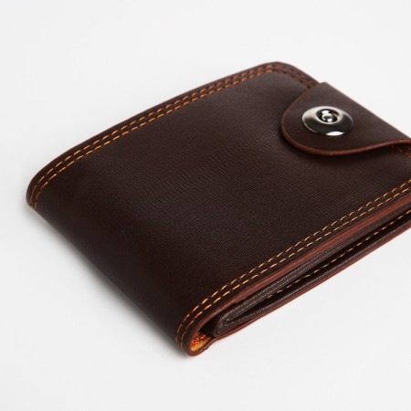 Male purse on a magnet, department for bills, for maps, brown color-2