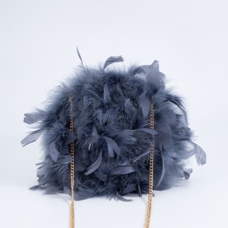 Clamp bag on the farmar, the color is gray-blue