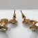 Emall earrings "Elephants" with hearts, colored in silver