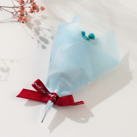 Mini-tube of soap petals "Blue rose with dried flowers" 10x7 cm-2