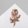 Brooch "Flower" Tenderness, pink green in gold
