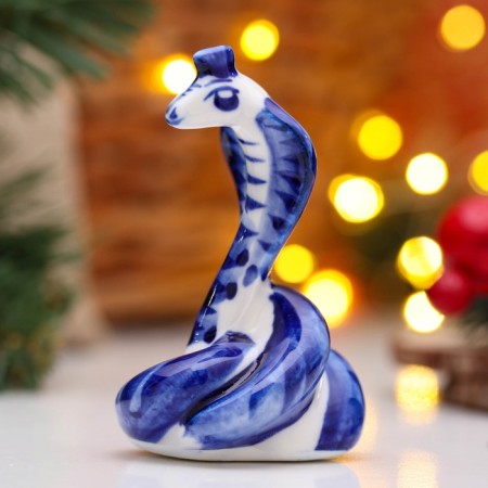 New Year. Suvenir "Snake Knot" 8.5 × 5.5 cm, gzhel-1