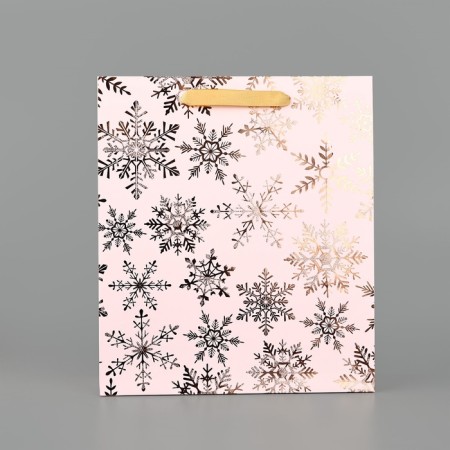 Package Gift New Year Laminated "Blizzard", m 30 x 26 x 9 cm, new year-1