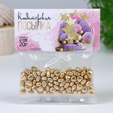 Confectionery decor "Golden Heart", 20 g-1