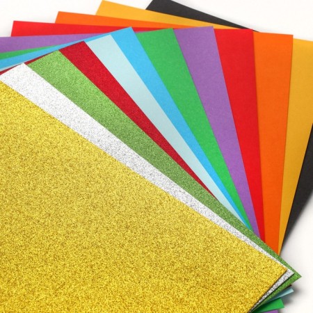 Cardboard color with sparkles, A4, 12 sheets, 12 colors, non -moped, bilateral, in the folder, 250 g/m², puppy patrol-2