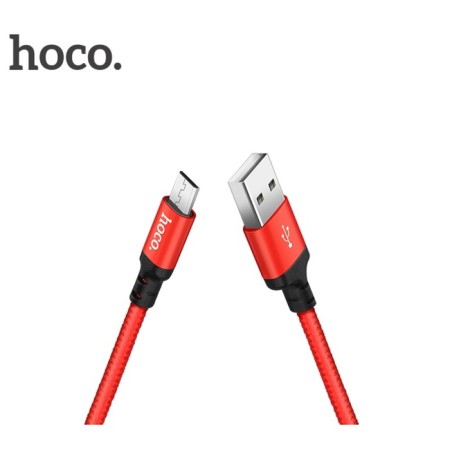 Hoco X14, 2 A, USB cable - Micro USB, 2 m, black and red-3