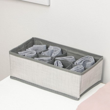 Organizer for storing linen "Thread", 8 cells, 29 × 14 × 10 cm, color gray color