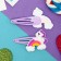 Invisibility for hair "Abel" (set 2 pcs) unicorns on the rainbow, 5 cm, purple-white