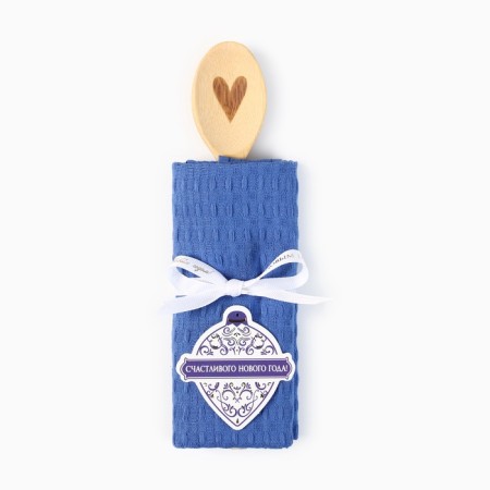 New Year's gift set of Snow: Blue towel 35x60cm, HL 100%, waffle 220g/m2-7