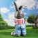 Garden figure "Hare with carrots" 52x26x23cm ////
