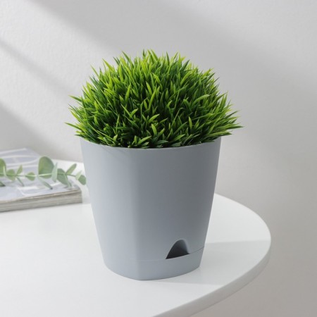 Pot for flowers with a basal watering amsterdam, 0.65 l, d = 11 cm, h = 10.7 cm, color gray color