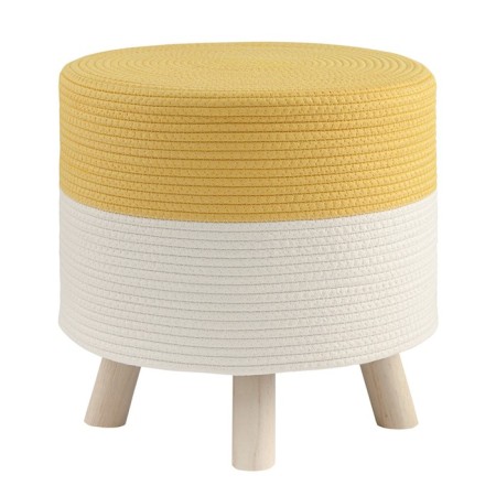 Pouff Devy, 400 × 400 × 400 mm, beige / mustard color-1
