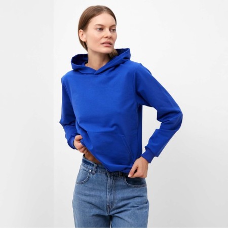 Feminine sweatshirt, color bright blue, size 48