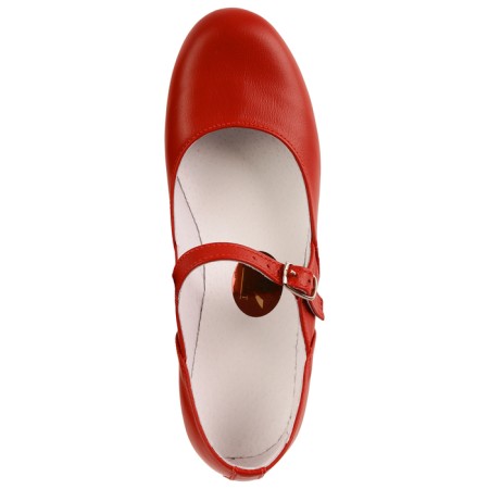 Folk women's shoes, insole length 21.5 cm, red color-4