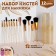 A set of makeup brushes, 12 objects, case, color mix
