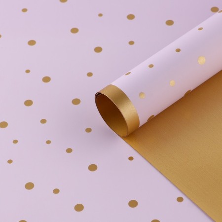 Palette packaging for flowers "with all my heart", matte, lilac-gold 57 x 57 cm-1