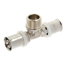 Тройник-пресс Valtec, 16 мм x 1/2" наружная резьба x 16 мм