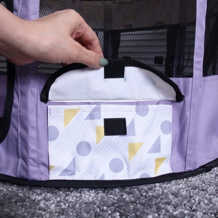 An animals aviary, a tent with a pattern, round, 70 x 40 cm, purple-7