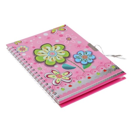 Notebook in a gift box, on a lock, A6+, 50 sheets, line "Flowers", mix-2