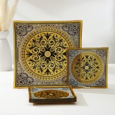 Diningral “Arabesque”, 7 items: 30 × 30 cm - 1 pc, 18 × 18 cm - 6 pcs, the color is gold, gray color