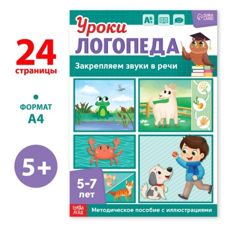 The book "Logoped Lessons. We fix the sounds in speech ”, 24 pp., 5-7 years old