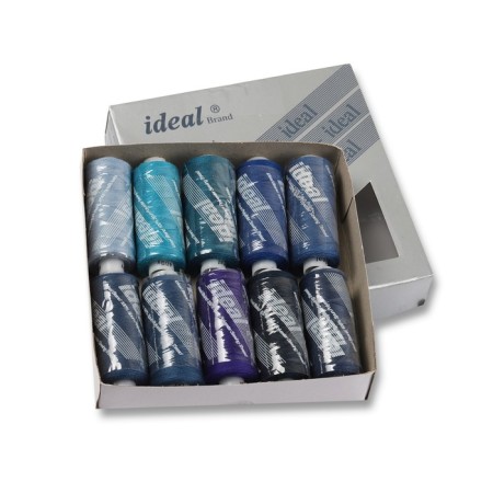 A set of household threads IDEAL 40/2, length 366 m, assorted color (blue shades), 10 pcs to the UP-1