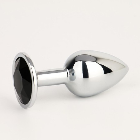 Anal traffic jam-hoods, silver, black crystal, d = 28 mm-1