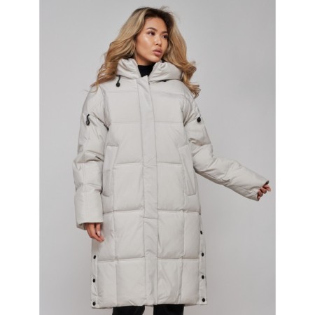 Coat insulated winter female, size 50, light-gray color-20