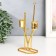 Summary metal on 2 candles "straight lines. Balls" D-2-2.3 cm gold 10x6.5x20.5 cm