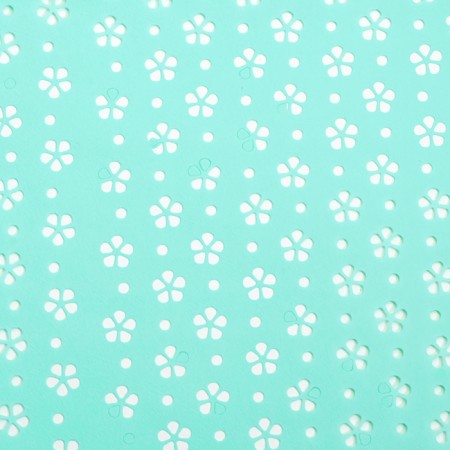 Laminated felt with perforation "Flower", turquoise, 57 cm x 5 m-3