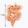 Candle in the Sanata cake, number "5", gold with red stars, 5.5 cm