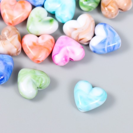 Beads for creativity plastic "Heart of marble" color 20 g 1.6x1.5x0.7 cm-1