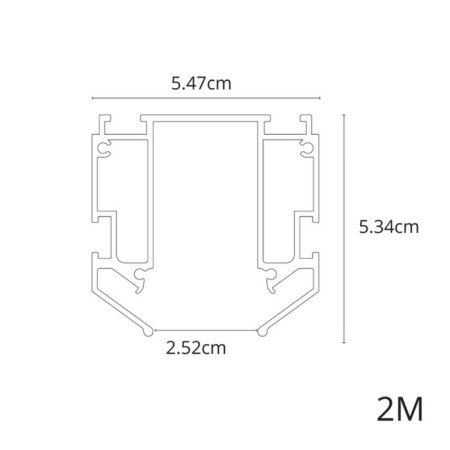 Profile for the ARTE LAMP Expert-Ccessories A640205, 5.47x200x5.34 cm, gray.-1