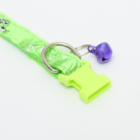 Collar "summer" with a bell, 30 x 1 cm, kapron, light green-5