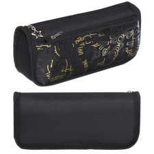 Penal soft 2 compartments, 80 x 210 x 65 mm, voluminous, calligrata, black
