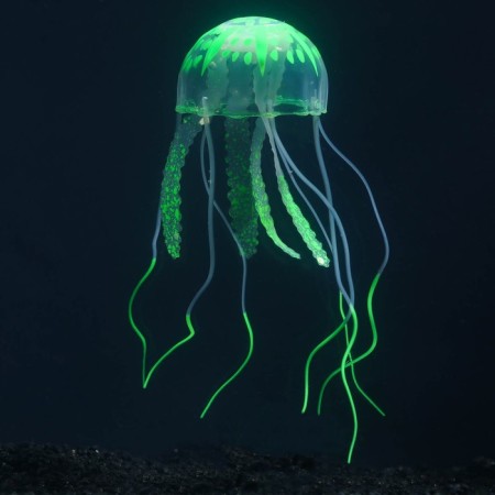 Decor for the Aquarium "Medusa" silicone, with a neon effect, 5 x 5 x 15 cm, green-5