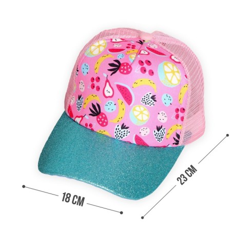Baby cap for a girl with a grid Fruit, rr. 52-54 cm-1