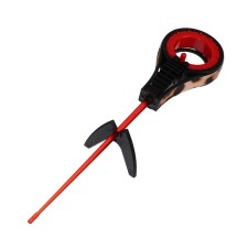 Fishing rod winter balalaika with a guard, black red color, HFB-37