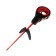Fishing rod winter balalaika with a guard, black red color, HFB-37