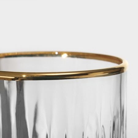 A set of glass glasses Elysia, 210 ml, 4 pcs, with a golden border-2