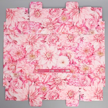Gift folding box, packaging, "flowers", 31.2 x 25.6 x 16.1 cm-6
