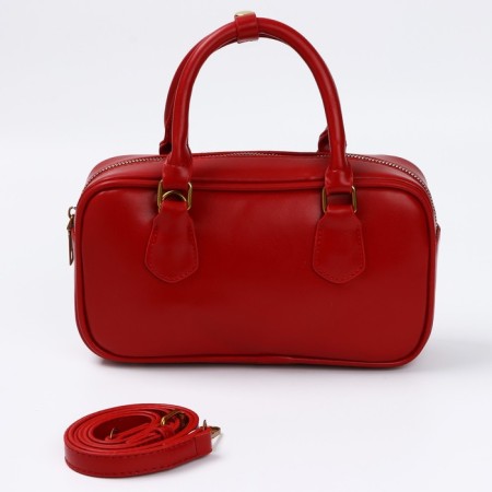 Women's bag made of artificial leather, 24*13*7 cm, red color-1