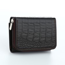 Women's wallet with zipper, Textura, brown color