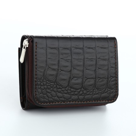 Women's wallet with zipper, Textura, brown color