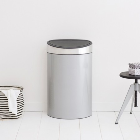 Garbage bucket Brabantia Touch Bin New, Soft Touch system, color gray metallic, 40 liters-3