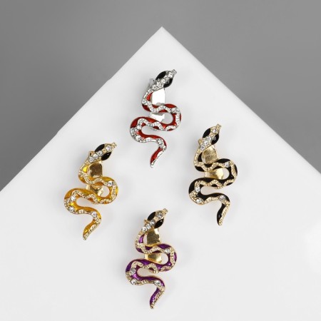 Symbol of the year! Brooch "Snake" spotted, winding, color mix