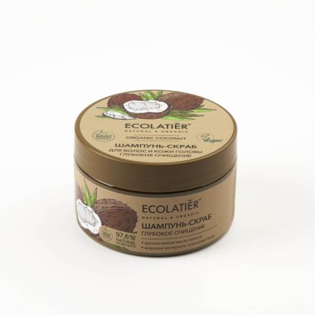 Shampoo-scrub for hair and scalp Ecolatier Green “Deep Cleansing”, 300 g