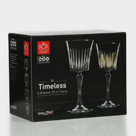 Набор бокалов для вина RCR Timeless, 230 мл, хрустальное стекло, 6 шт-7