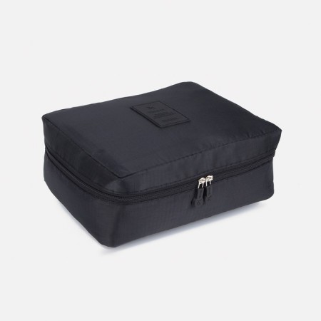 Cosmetic bag with lightning, black color